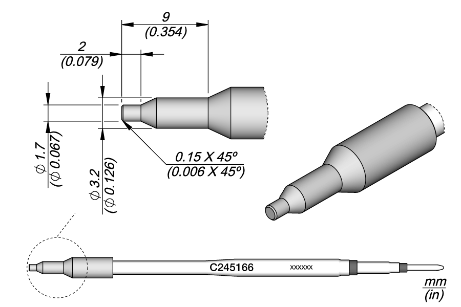 C245166 - Plastics Inox Cartridge Ø 1.7